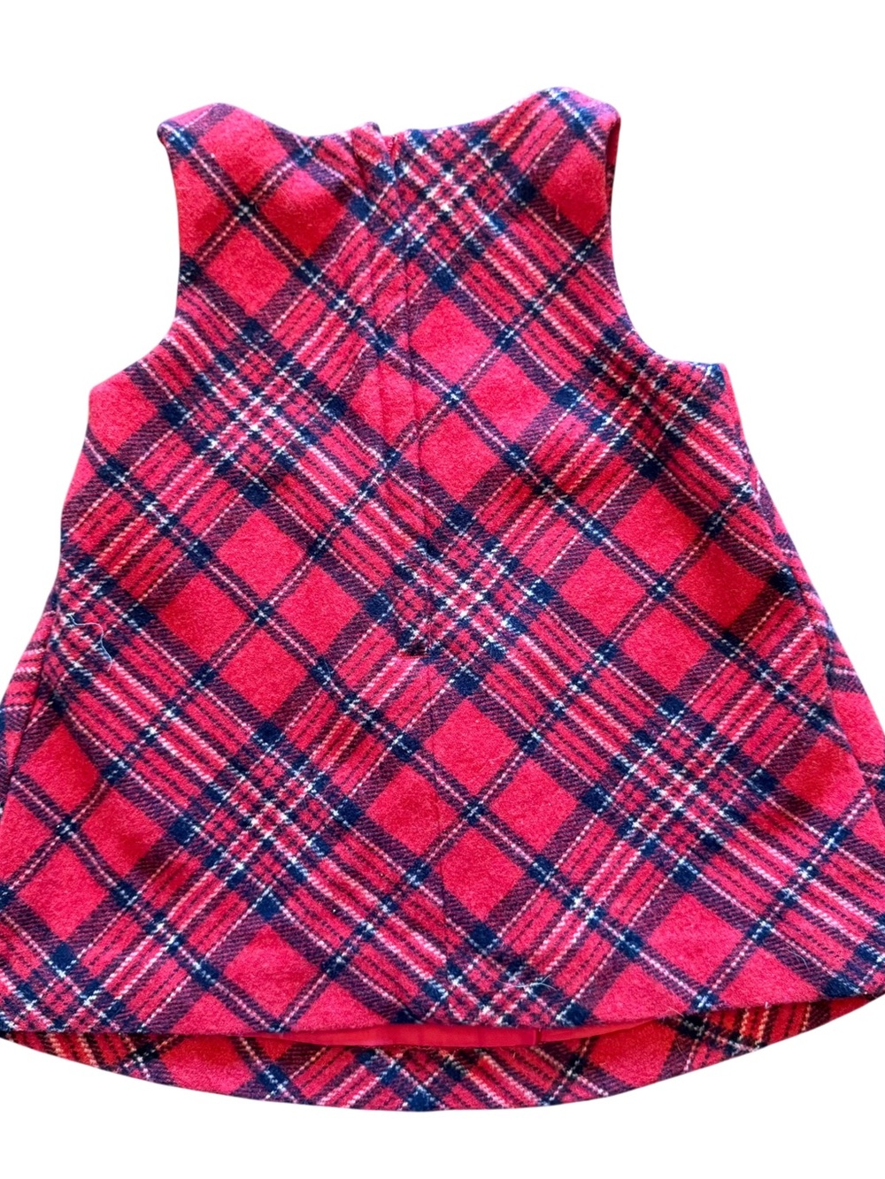 Janie and Jack Red Plaid Sleeveless Holiday Dress - Picture 4 of 4